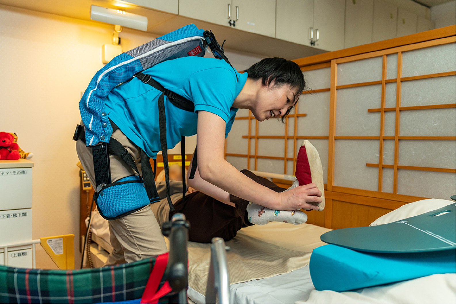 中腰姿勢での介助